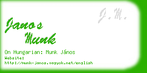 janos munk business card