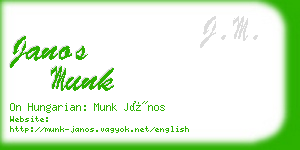 janos munk business card